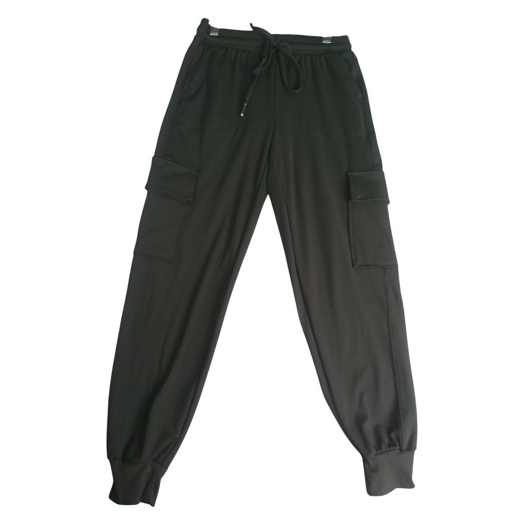 Rachel Zoe Black Cargo Joggers Elastic Waist Drawstring Pants Women's Size XS